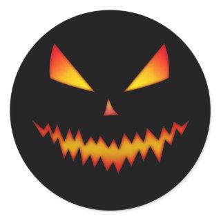 Cool and scary Jack O'Lantern face Halloween Classic Round Sticker