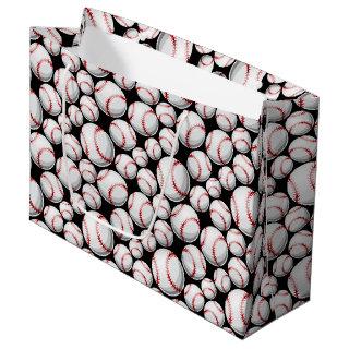 Cool baseball sports tiled pattern  large gift bag