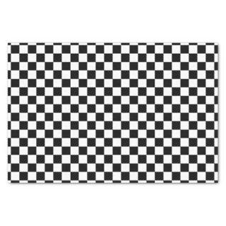Cool Black And White Checkered Race Flag Pattern Tissue Paper