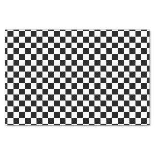 Cool Black And White Checkered Race Flag Pattern Tissue Paper