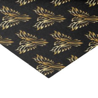 Cool Black & Gold Phoenix Bird Tribal Tattoo Style Tissue Paper