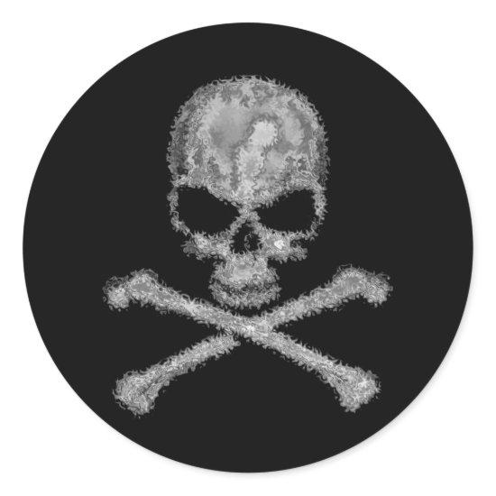 Cool black skull and crossbones stickers