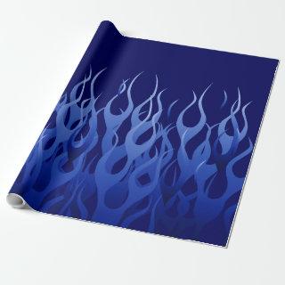 Cool Blue on Blue Racing Flames decorative