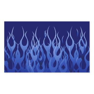 Cool Blue Racing Flames Rectangular Sticker