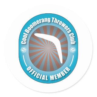 Cool Boomerang Throwers Club Classic Round Sticker