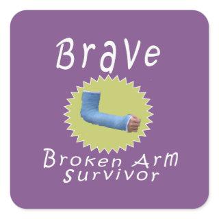 Cool Brave Broken Arm Survivor Gift for Boys Square Sticker