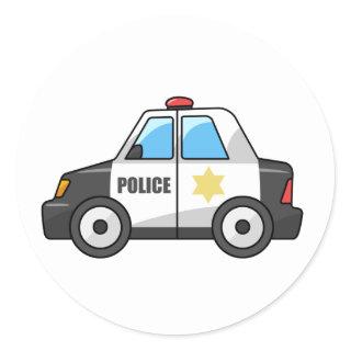 Cool Cartoon Police Car Classic Round Sticker