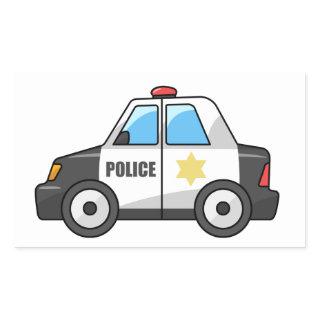 Cool Cartoon Police Car Rectangular Sticker