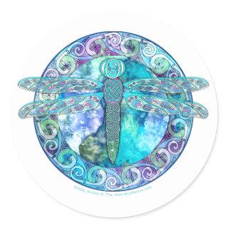 Cool Celtic Dragonfly Classic Round Sticker