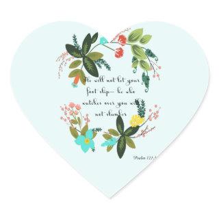 Cool Christian Art - Psalm 121:3 Heart Sticker