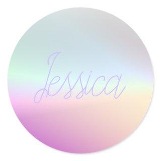 Cool Colorful Ombre Gradients & Your Script Classic Round Sticker