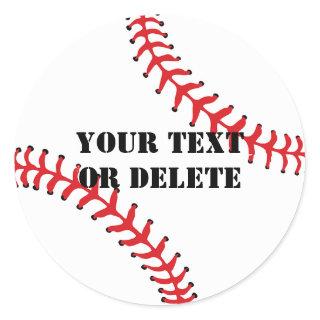 Cool Custom Text Baseball League Sports Ball Classic Round Sticker