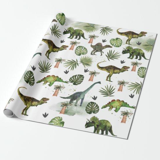 Cool Dinosaurs T-Rex Jurrasic Greenery Decoupage