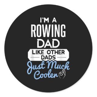 Cool Fathers Day Design Rowing Dad  Classic Round Sticker
