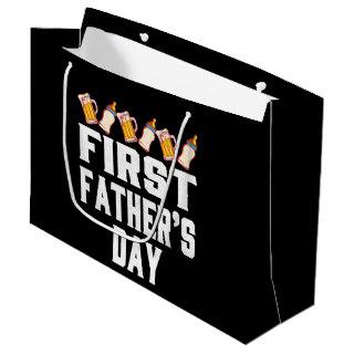 cool first Father's Day word art Large Gift Bag
