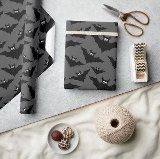 Cool gray black Flying bats Halloween pattern