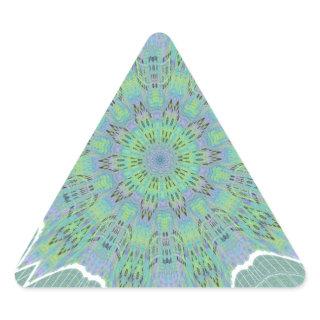 Cool Green Floral pattern Triangle Sticker