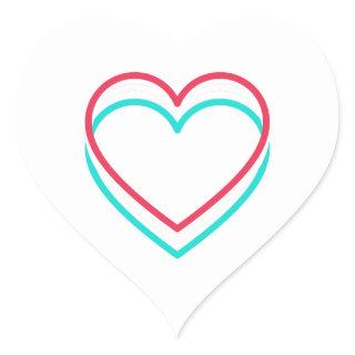 Cool heart colors heart sticker
