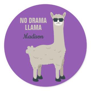 Cool Llama custom name & color stickers