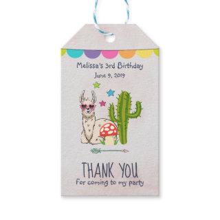 Cool llama in Heart-Shaped Sunglasses Thank You Gift Tags