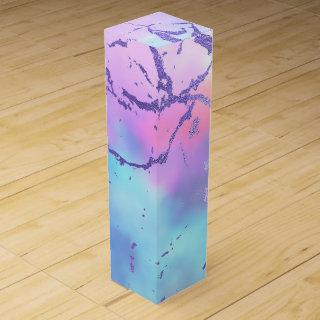 Cool Marble | Lovely Pastel Purple Blue Pink Ombre Wine Box