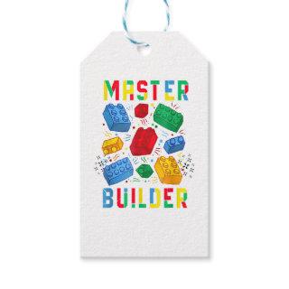 Cool Master Builder Funny Building Blocks Gift Tags