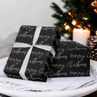 Cool Merry Christmas script font black pattern
