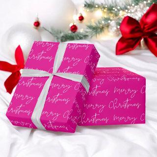 Cool Merry Christmas script font  pink pattern