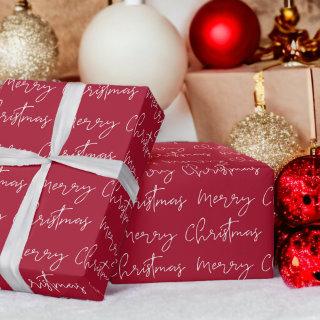 Cool Merry Christmas script font white red pattern