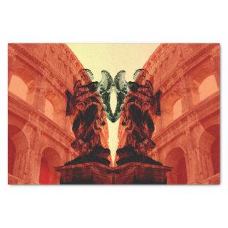 Cool modern collage of historical Rome in red Tissue Paper
