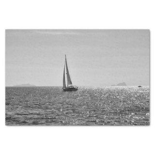 Cool modern photo of sail boat in summer tissue paper