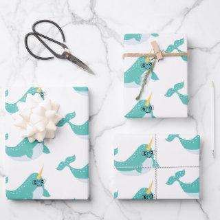 Cool Narwhals with Glasses Pattern  Sheets