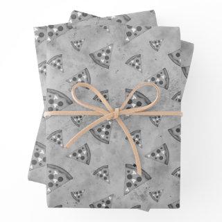 Cool pizza slices vintage black white gray pattern  sheets