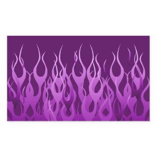 Cool Purple Racing Flames Pin Stripes Rectangular Sticker