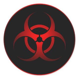Cool Red & Black Chemical Biohazard Danger Symbol Classic Round Sticker