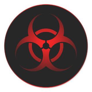 Cool Red & Black Chemical Biohazard Danger Symbol Classic Round Sticker