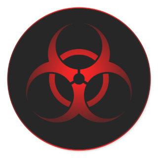 Cool Red & Black Chemical Biohazard Danger Symbol Classic Round Sticker