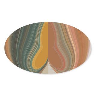 Cool Retro Abstract Graphic colorful Matata strand Oval Sticker