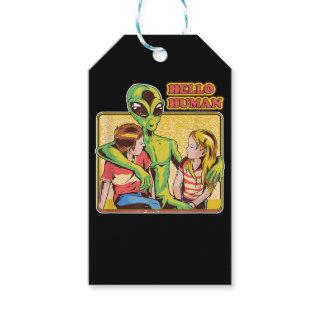 Cool Retro Alien ET Hello Humans Outer Space Galax Gift Tags