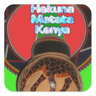 Cool Retro Vintage Hakuna Matata Gifts Kenya Guard Square Sticker