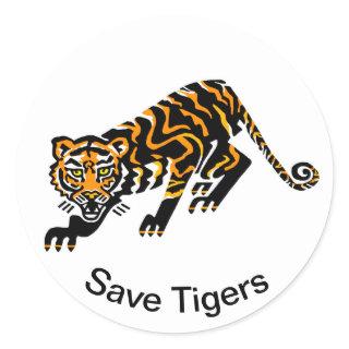 Cool Save TIGERS - Conservation-Ecology - Nature Classic Round Sticker