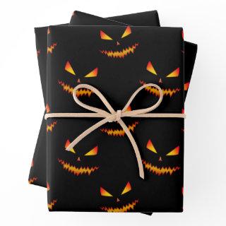Cool scary Jack O'Lantern face Halloween pattern  Sheets