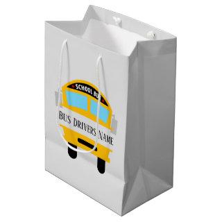 cool School bus driver add name Medium Gift Bag