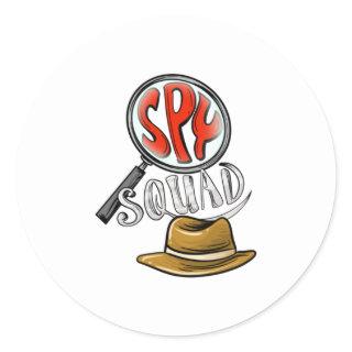 Cool Spy Squad Kids  Funny Secret Agent Group C Classic Round Sticker