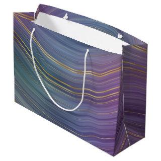 Cool Strata | Beautiful Blue Purple and Gold Agate Large Gift Bag