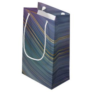 Cool Strata | Beautiful Blue Purple and Gold Agate Small Gift Bag