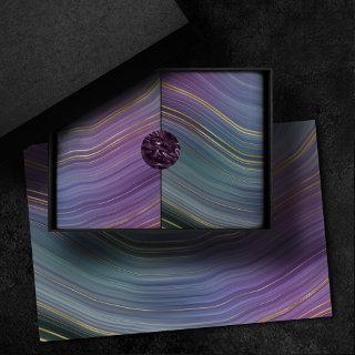 Cool Strata | Beautiful Blue Purple and Gold Agate Tissue Paper