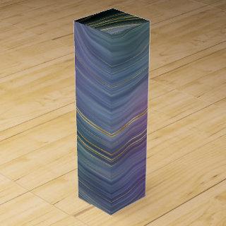 Cool Strata | Beautiful Blue Purple and Gold Agate Wine Box