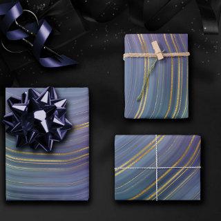 Cool Strata | Beautiful Blue Purple and Gold Agate  Sheets