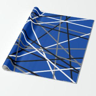 Cool Striped Guitar Blue Gray White Black